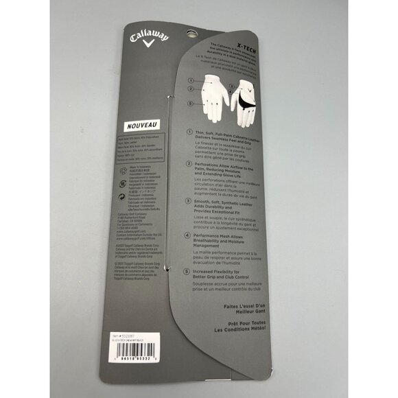 Callaway Cadet M Mens Left X-Tech Golf Glove - Picture 2 of 9
